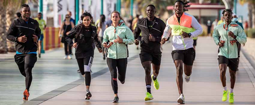 Various Participants Running during Dubai Marathon