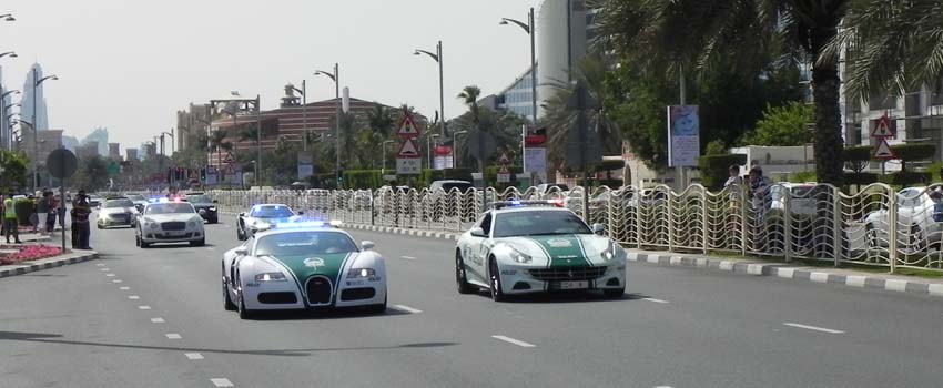 How Much Are Dubai Police Traffic Fines in 2024? 2 Vehicles of Dubai Police on Roads